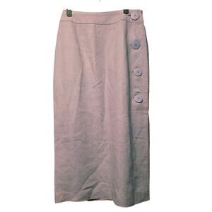 Gene Ewing BIS linen button midi skirt